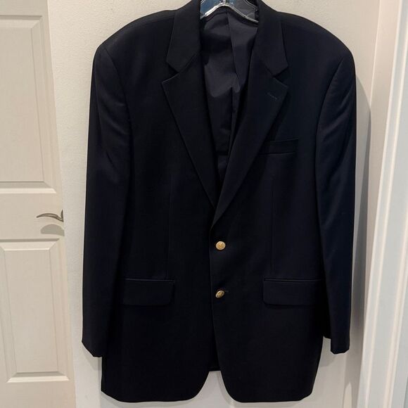 Lauren Ralph Lauren Navy Blue  Wool Blazer with gold buttons size 40R - Picture 1 of 12